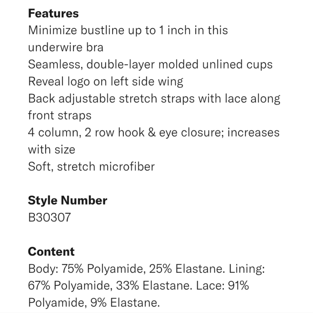 Reveal Everyday Essential Full Coverage Minimizer Bra 32H - Picture 4 of 10